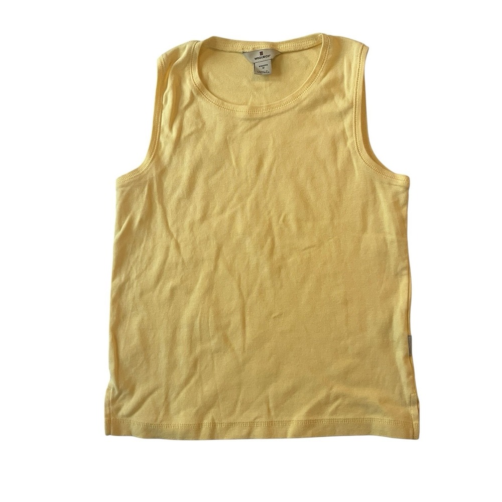 VTG‎ Woolrich Women's Size M Butter Yellow Tank Top 100% Cotton Round Neck Basic